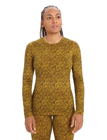 Icebreaker Merino 200 Oasis Long Sleeve Crewe Lichen Női Base Layers Arany | HU 1825WNBY